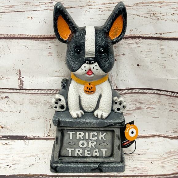 HYDE AND EEK French Bulldog Light Up Tombstone - Picture 1 of 5